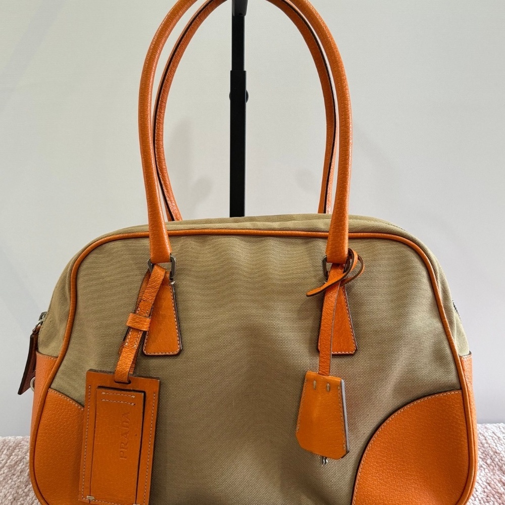 Prada Vintage Cinghiale-Trimmed Canapa
